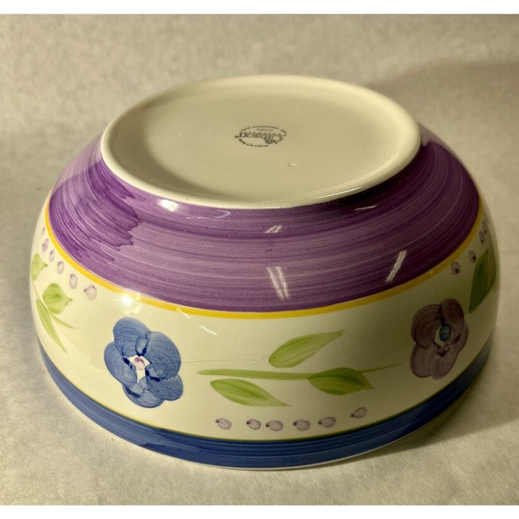 9 inch Gibson Stoneware Bowl with Violets - Picture 1 of 6